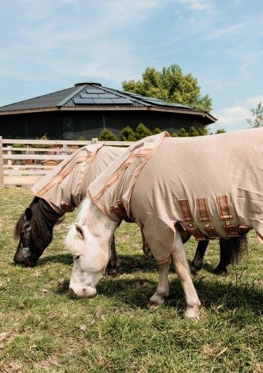 Kentucky Horsewear Mesh Comfort Vliegendeken | Beige - Oranje Kentucky Horsewear Mesh Comfort Vliegendeken | Beige - Oranje