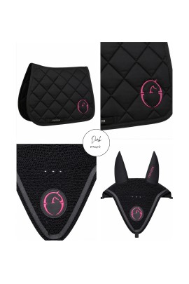 Vestrum Set Saddle Pad & Earnet Jumping Black/Dark Mauve | Shop Set Vestrum Set Saddle Pad & Earnet Jumping Black/Dark Mauve | Shop Set