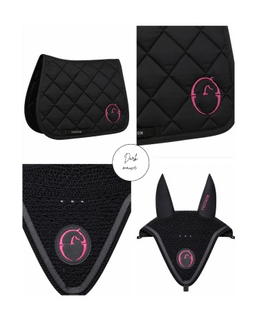 Vestrum Set Zadeldekje & Oornetje Springen Zwart/Dark Mauve | Shop Set Vestrum Set Zadeldekje & Oornetje Springen Zwart/Dark Mauve | Shop Set