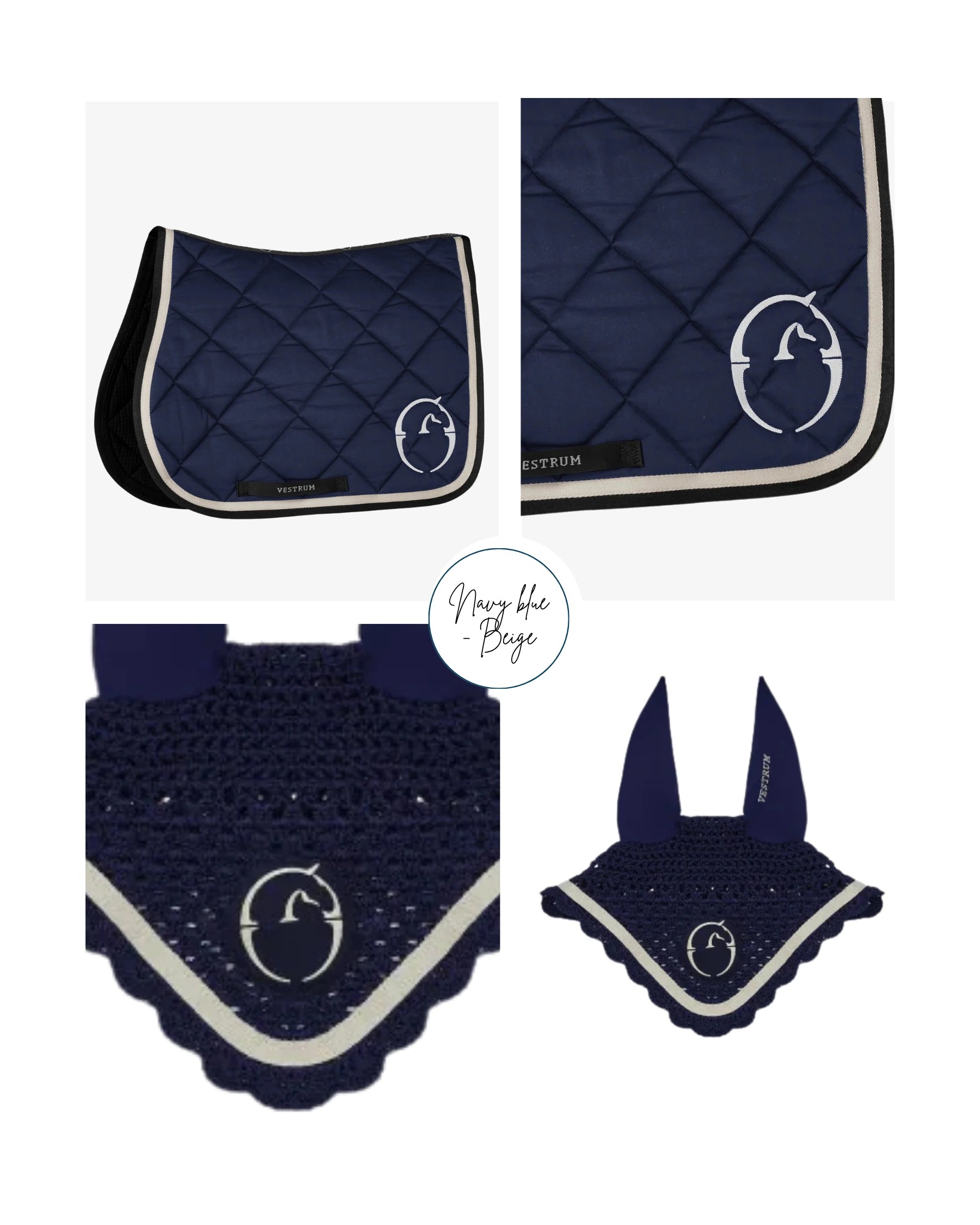 Vestrum Set Saddle Pad & Earnet Jumping Navy Blue/Beige | Shop Now Vestrum Set Saddle Pad & Earnet Jumping Navy Blue/Beige | Shop Now