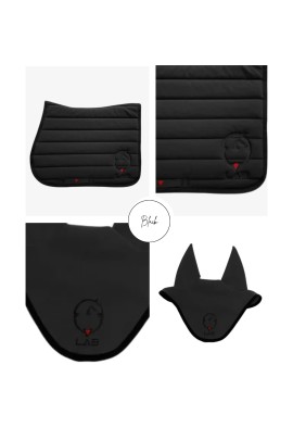 Vestrum LAB Pegasus Set Black Saddle Pad & Ear Bonnet | Shop Now Vestrum LAB Pegasus Set Black Saddle Pad & Ear Bonnet | Shop Now