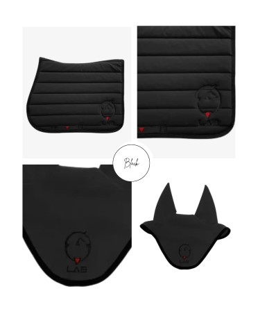 Vestrum LAB Pegasus Set Black Saddle Pad & Ear Bonnet | Shop Now Vestrum LAB Pegasus Set Black Saddle Pad & Ear Bonnet | Shop Now