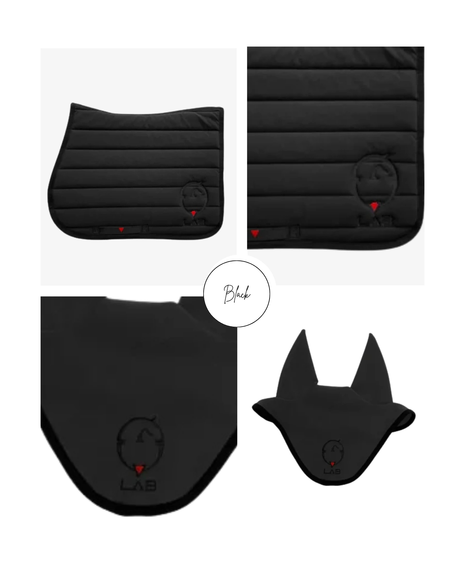Vestrum LAB Pegasus Set Black Saddle Pad & Ear Bonnet | Shop Now Vestrum LAB Pegasus Set Black Saddle Pad & Ear Bonnet | Shop Now