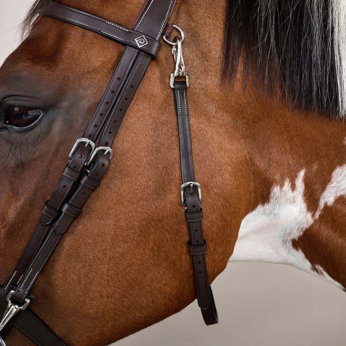 Dyon Flat Leather Bridle With Snap Hooks 'Working Collection'. Trainings Hoofdstel Dyon Flat Leather Bridle With Snap Hooks 'Working Collection'. Trainings Hoofdstel
