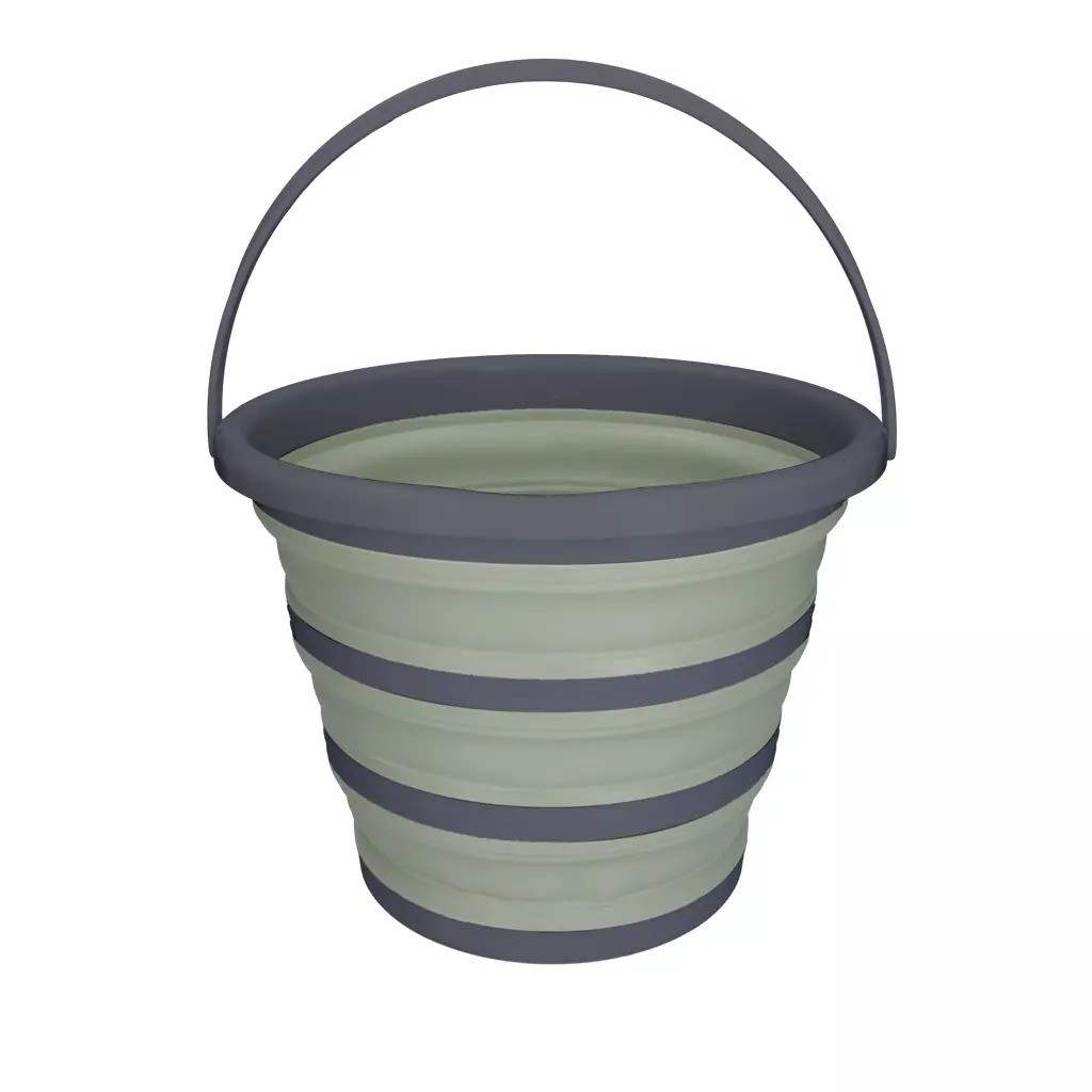 Excellent Horse Foldable Bucket | Green & Grey Excellent Horse Foldable Bucket | Green & Grey