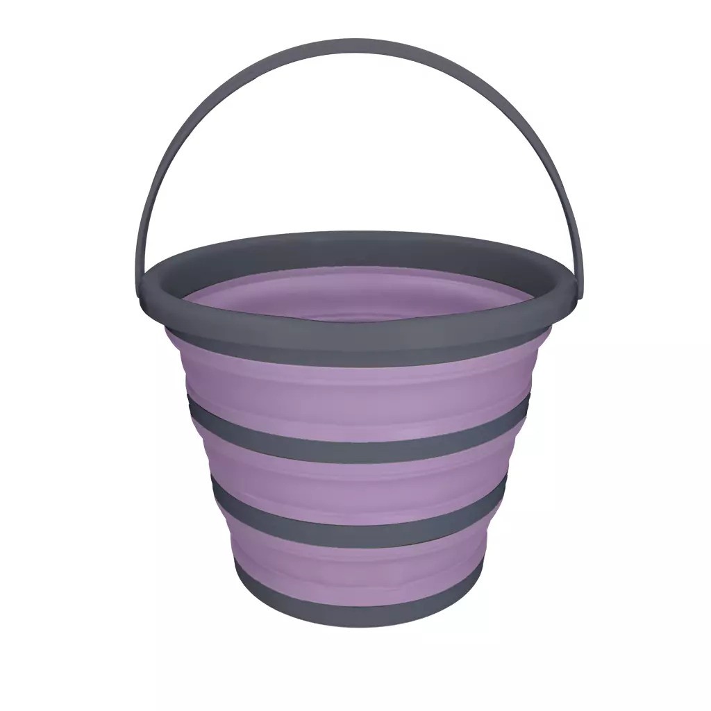 Excellent Horse Foldable Bucket | Lilac & Grey Excellent Horse Foldable Bucket | Lilac & Grey