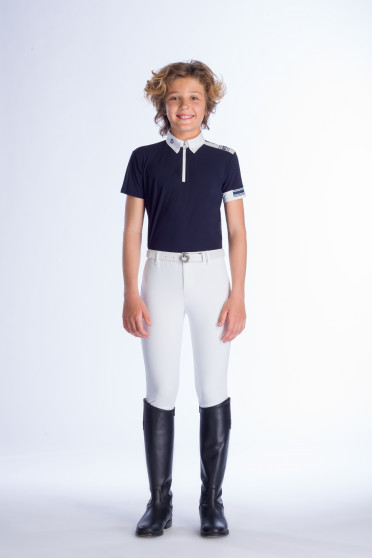 Cavalleria Toscana Jersey Competition Polo W'/Laser Cut Logo Cavalleria Toscana Jersey Competition Polo W'/Laser Cut Logo
