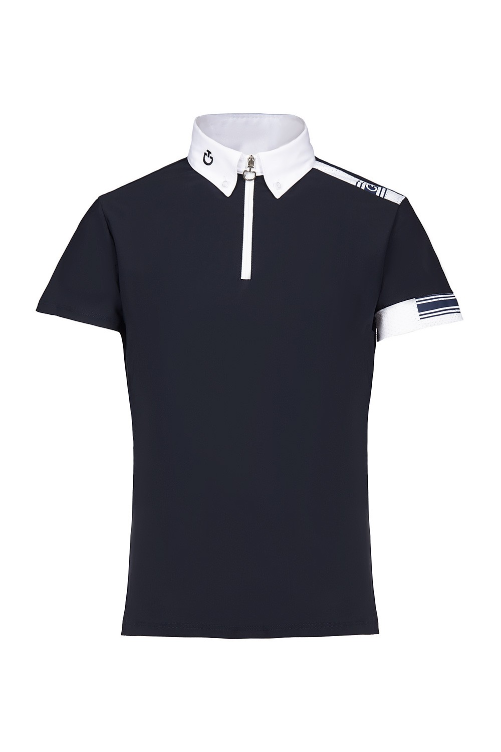 Cavalleria Toscana Jersey Competition Polo W'/Laser Cut Logo Cavalleria Toscana Jersey Competition Polo W'/Laser Cut Logo