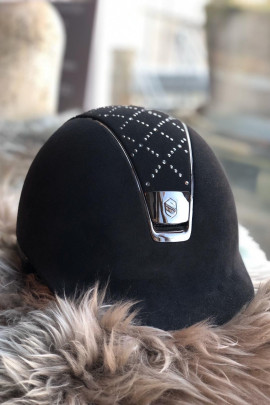 Samshield Cap Premium Zwart + Top Lozenge Swarovski + Chroom Zwart Samshield Cap Premium Zwart + Top Lozenge Swarovski + Chroom Zwart
