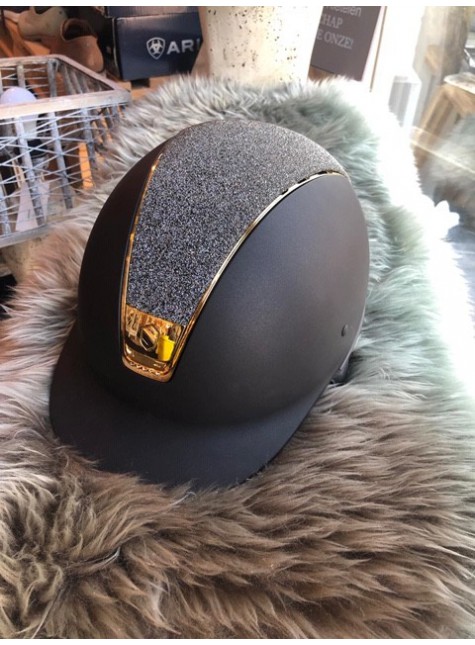 Samshield Helmet Shadowmatt + Top Crystal Fabric Swarovski + Chroom Gold