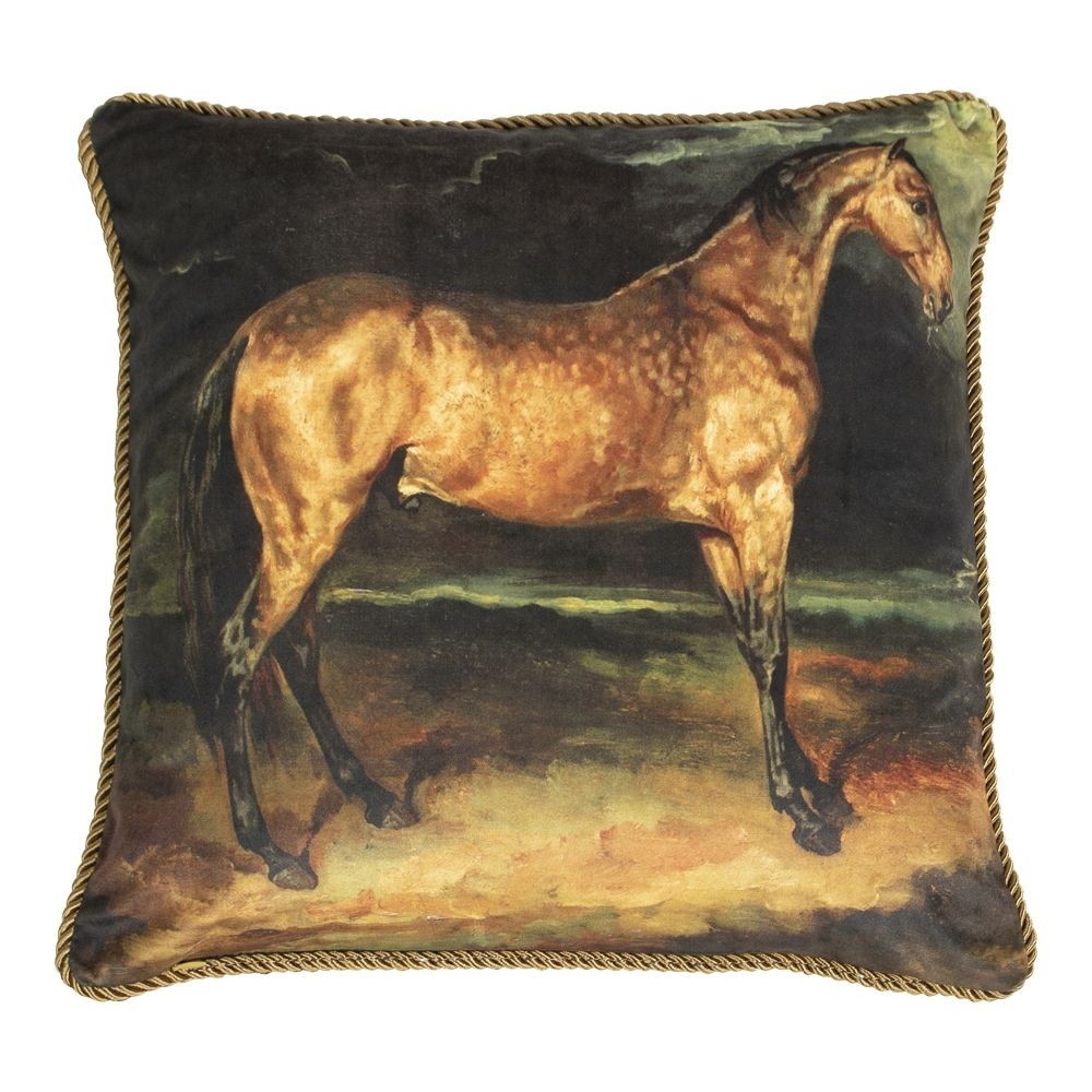 Mars & More Classic Velvet Cushion Horse Brown Mars & More Classic Velvet Cushion Horse Brown