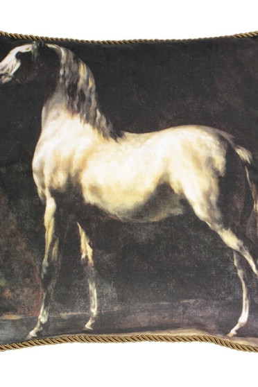 Mars & More Classic Velvet Cushion Horse White Mars & More Classic Velvet Cushion Horse White