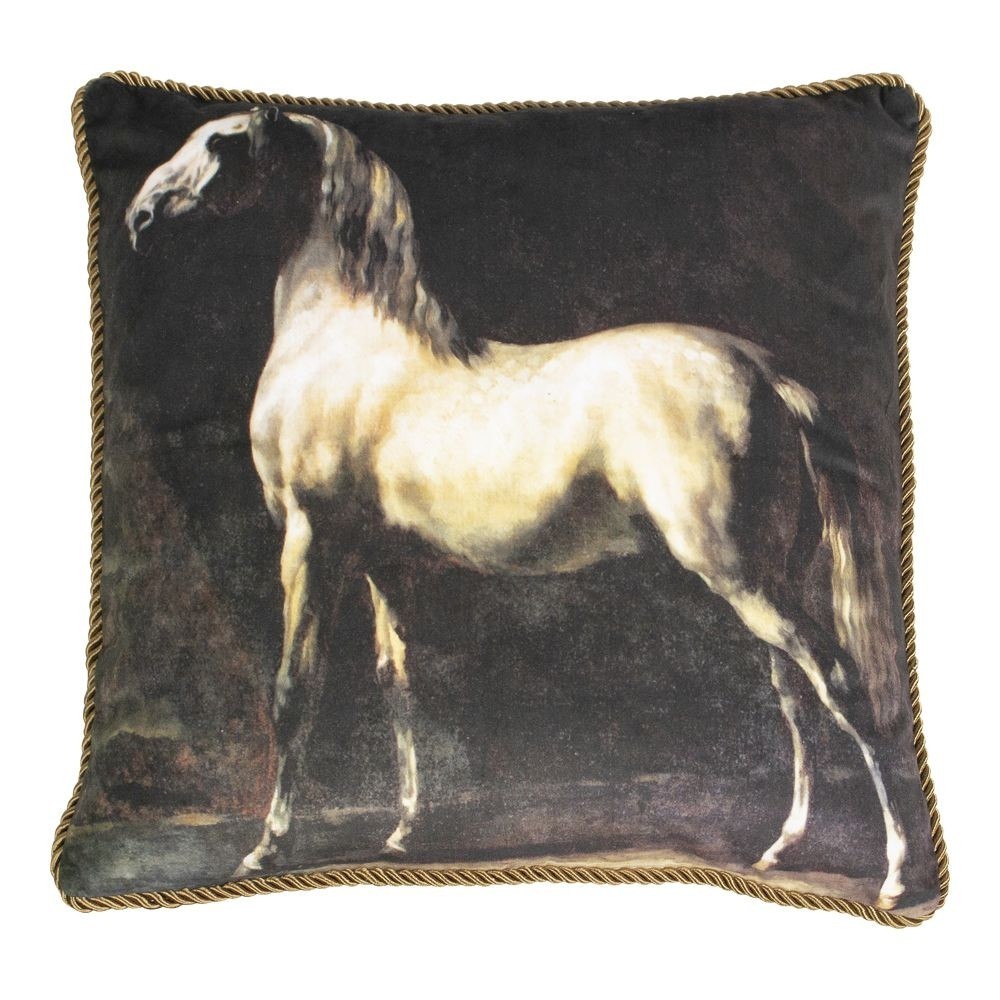 Mars & More Classic Velvet Cushion Horse White Mars & More Classic Velvet Cushion Horse White