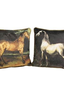 Mars & More Classic Velvet Cushion Horse White Mars & More Classic Velvet Cushion Horse White