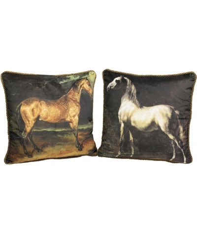 Mars & More Classic Velvet Cushion Horse White