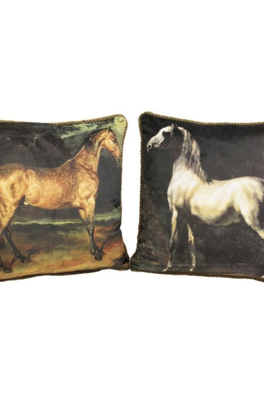 Mars & More Classic Velvet Cushion Horse White Mars & More Classic Velvet Cushion Horse White