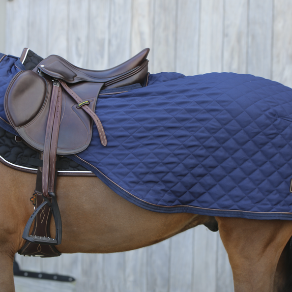 Uitrijdeken om de paarden mee los te rijden of in- en uit te stappen wanneer het koud is Uitrijdeken om de paarden mee los te rijden of in- en uit te stappen wanneer het koud is