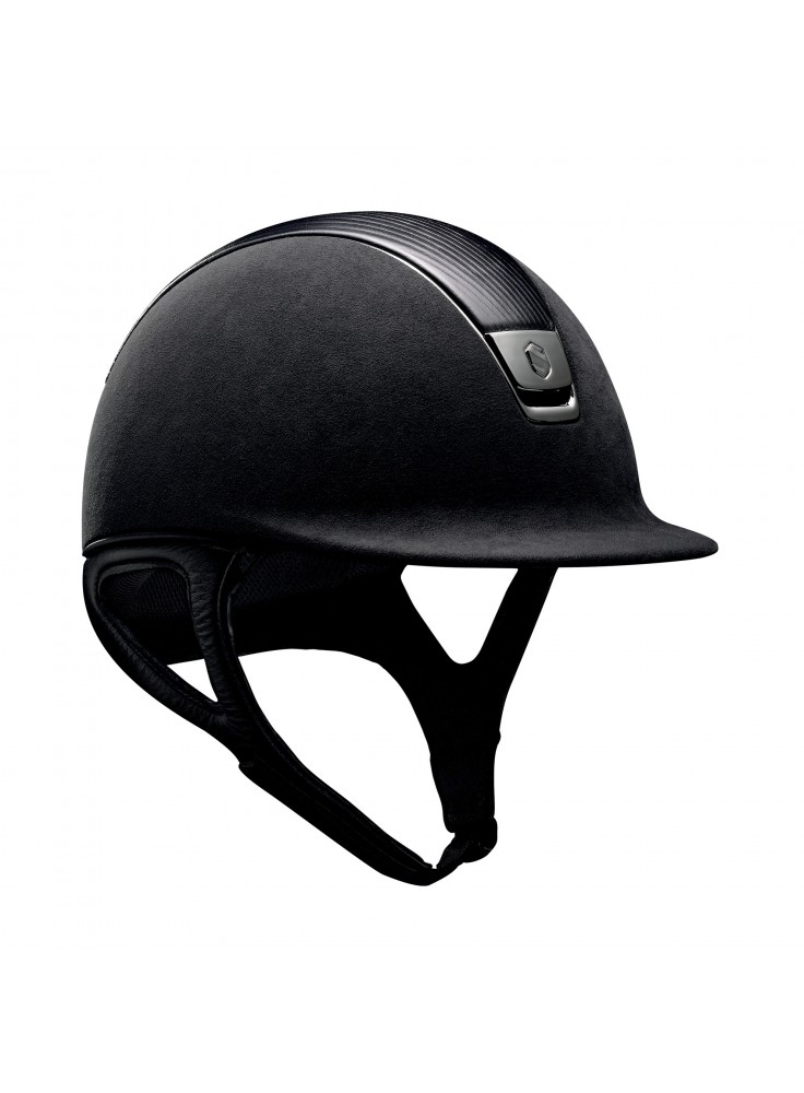 Samshield Helmet Premium Black + Top Leather + Chrome Black
