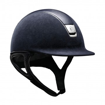 Samshield Helmet Premium Blue + Top Leather + Chrome