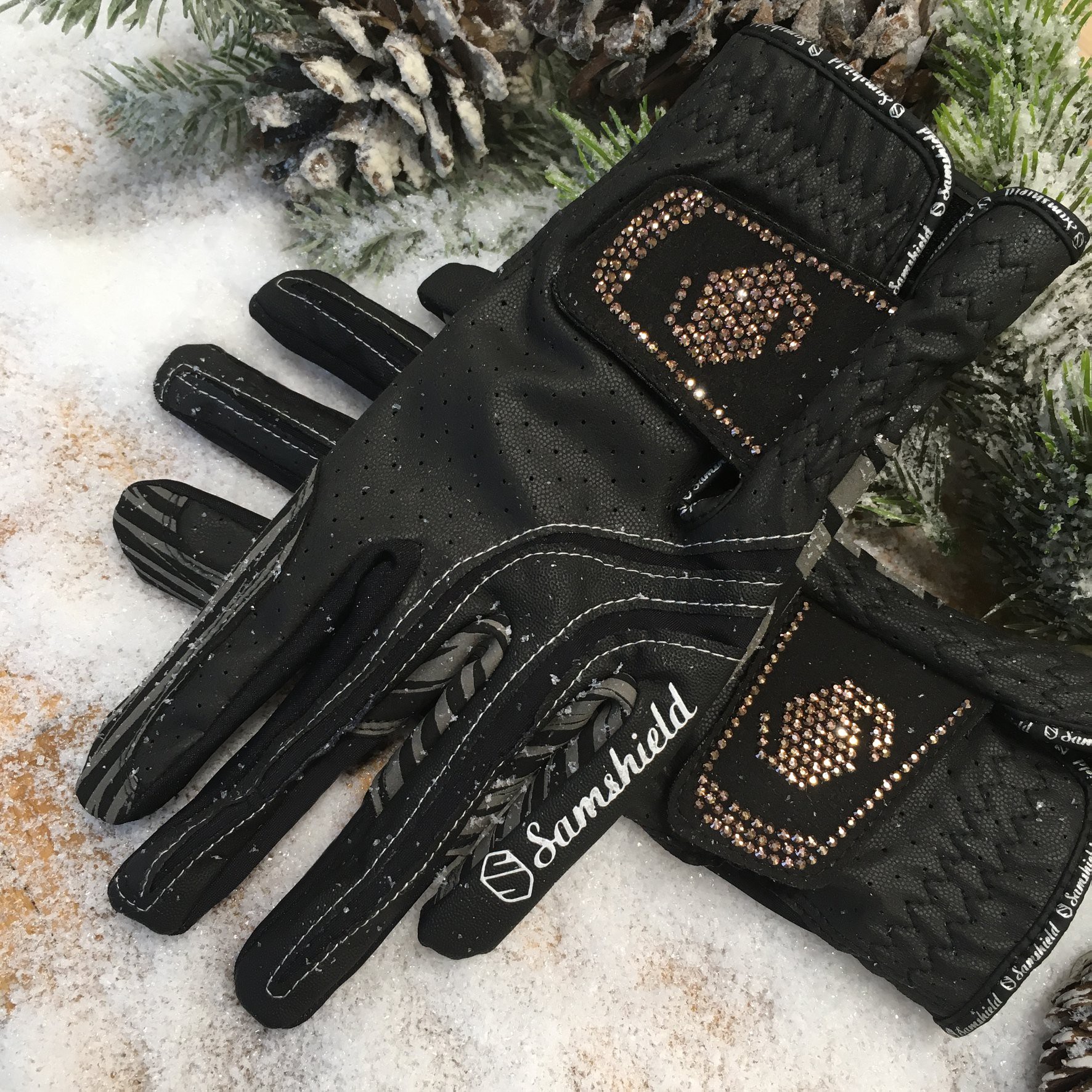 Samshield V-Skin Handschoenen – Zwart met Rosé Swarovski Samshield V-Skin Handschoenen – Zwart met Rosé Swarovski