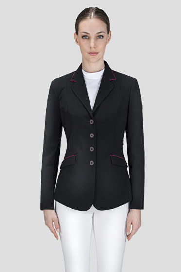 Equiline Women's Competition Jacket Zwart Polly met roze details Equiline Women's Competition Jacket Zwart Polly met roze details
