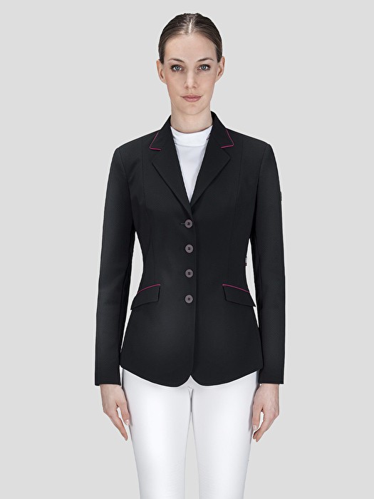 Equiline Women's Competition Jacket Zwart Polly met roze details Equiline Women's Competition Jacket Zwart Polly met roze details