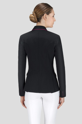 Equiline Women's Competition Jacket Zwart Polly met roze details Equiline Women's Competition Jacket Zwart Polly met roze details