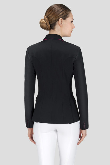 Equiline Women's Competition Jacket Zwart Polly met roze details Equiline Women's Competition Jacket Zwart Polly met roze details