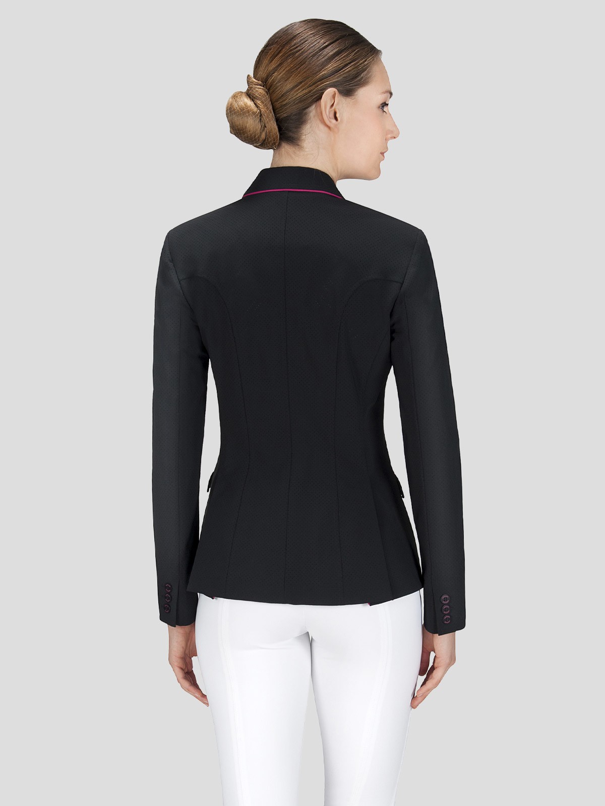 Equiline Women's Competition Jacket Zwart Polly met roze details Equiline Women's Competition Jacket Zwart Polly met roze details