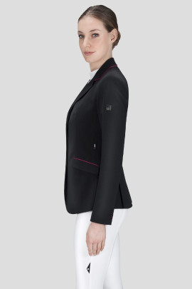 Equiline Women's Competition Jacket Zwart Polly met roze details Equiline Women's Competition Jacket Zwart Polly met roze details