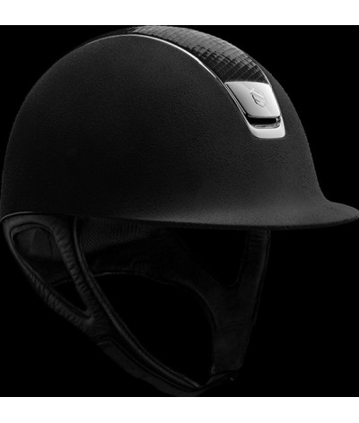 Samshield Helmet Premium Black + Top Python + Chrome