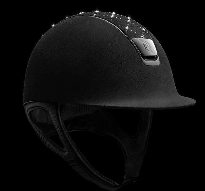 Samshield Cap Premium Zwart + Top Lozenge Swarovski + Chroom Zwart Samshield Cap Premium Zwart + Top Lozenge Swarovski + Chroom Zwart