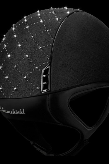 Samshield Cap Premium Zwart + Top Lozenge Swarovski + Chroom Zwart Samshield Cap Premium Zwart + Top Lozenge Swarovski + Chroom Zwart