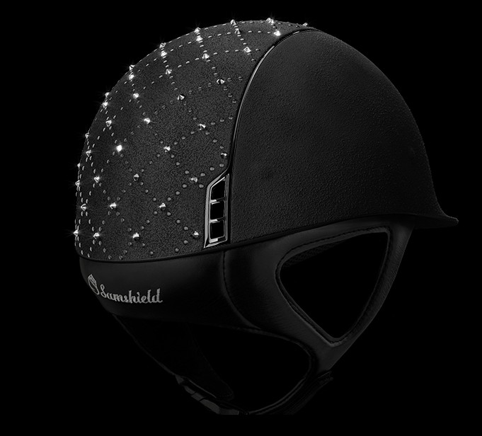 Samshield Cap Premium Zwart + Top Lozenge Swarovski + Chroom Zwart Samshield Cap Premium Zwart + Top Lozenge Swarovski + Chroom Zwart