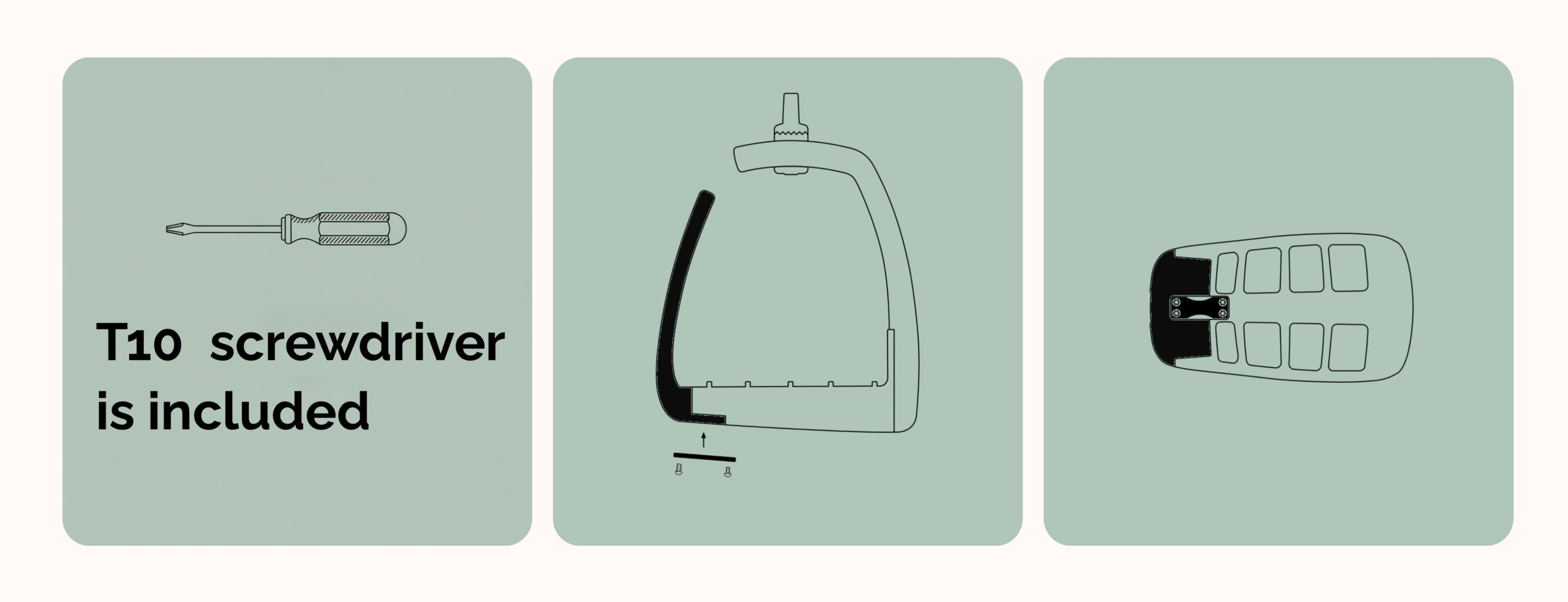 Ryde Adjustable Safety Frame Stirrups Black Silver